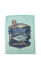 Microfiber 12 by 16 inch fishing towel, Crappie Country Decal
