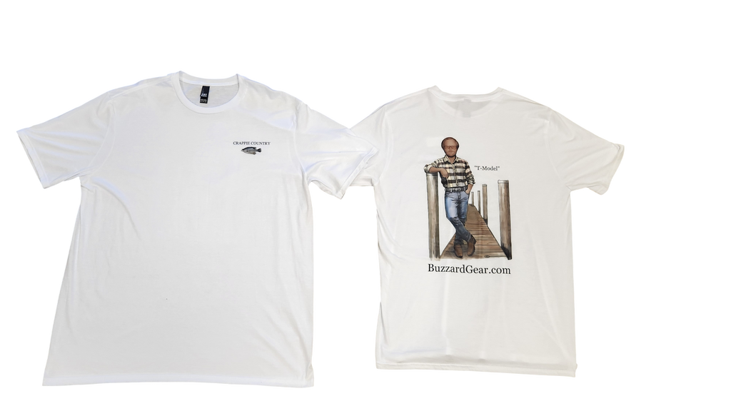 Crappie Country T-Model dock scene t-shirt in White