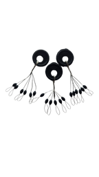 Crappie Country Stop Dot bobber stops: black oval stops on pre-threaded wire loops, 18 per pack