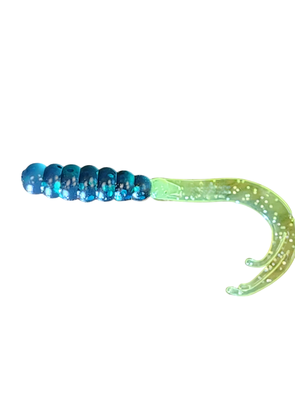 Crappie Country WOW Grub 2 inch curly tail soft plastic in twilight junebug