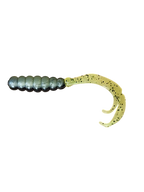 Crappie Country WOW Grub 2 inch curly tail soft plastic in limeback frog