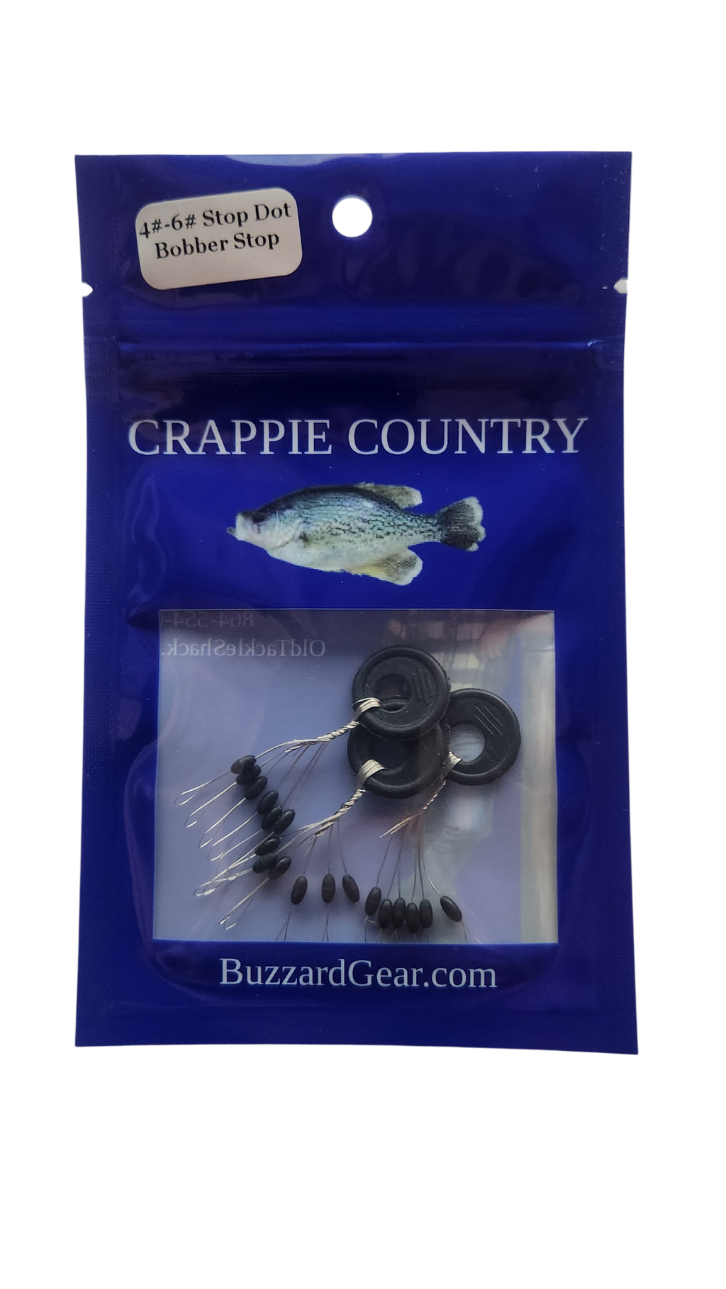 Crappie Country Stop Dot bobber stops in their blue Crappie Country package