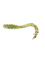 Crappie Country WOW Grub 2 inch curly tail soft plastic in peppered perch