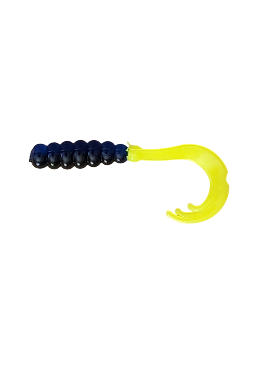Crappie Country WOW Grub 2 inch curly tail soft plastic in midnight blue