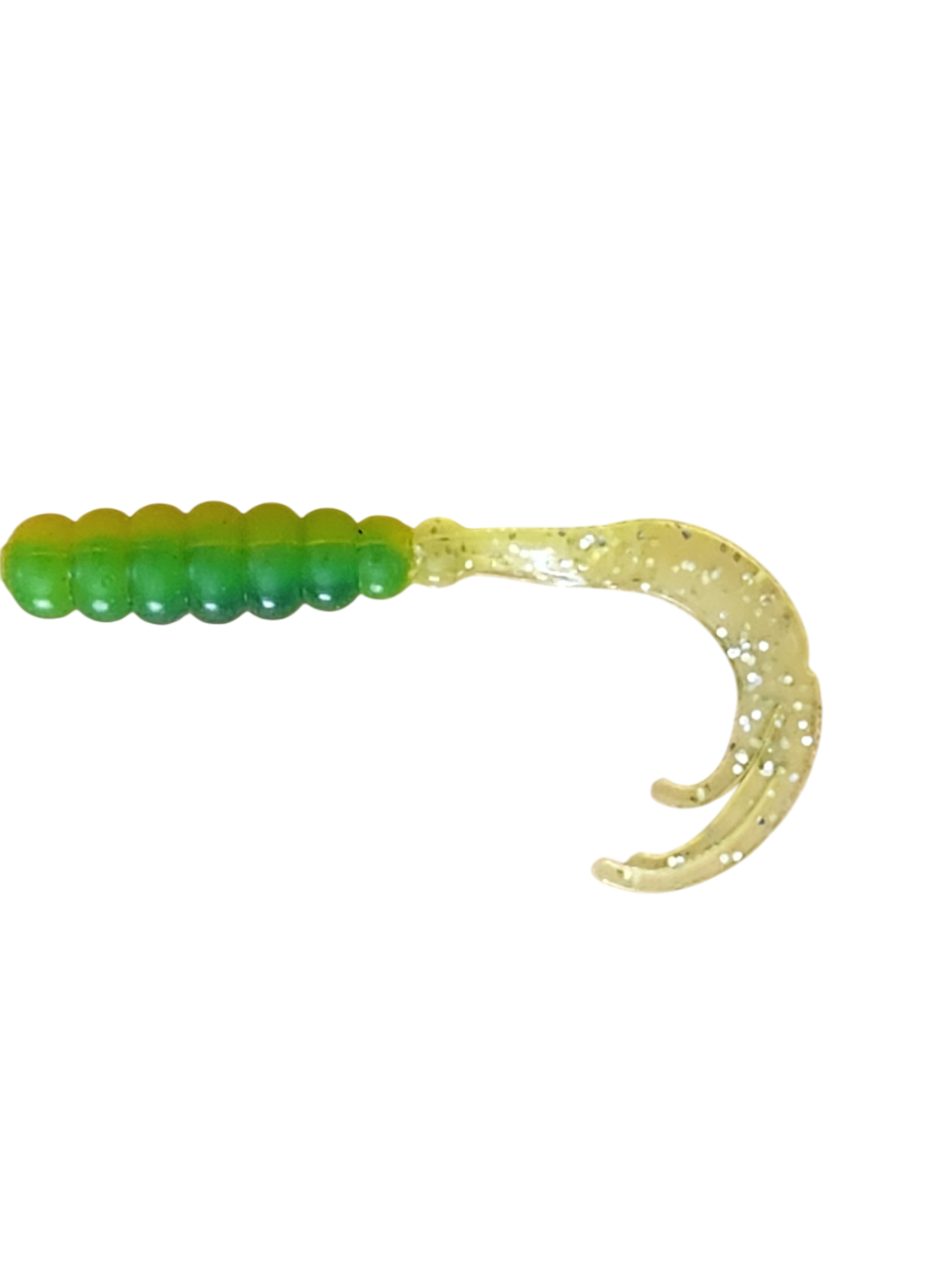 Crappie Country WOW Grub 2 inch curly tail soft plastic in tractor green