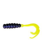 Crappie Country WOW Grub 2 inch curly tail soft plastic in midnight purple