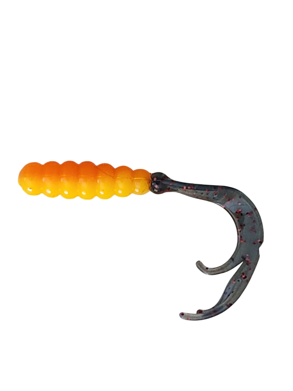 Crappie Country WOW Grub 2 inch curly tail soft plastic in candy corn