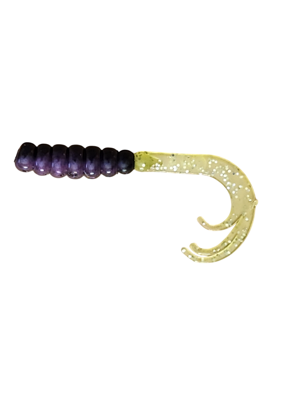 Crappie Country WOW Grub 2 inch curly tail soft plastic in purple rain