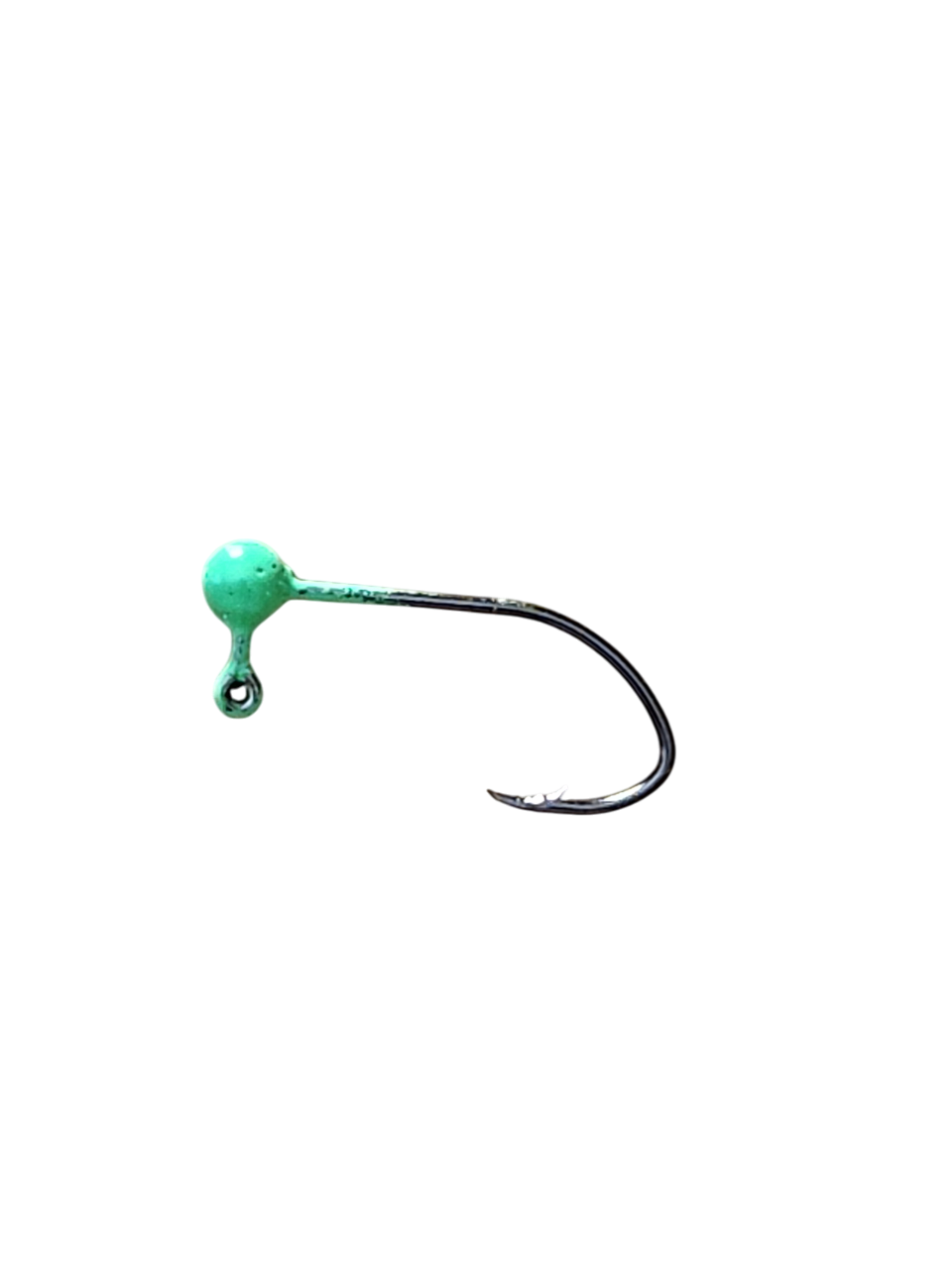 Crappie Country ball jig head, bright green, 1/16 oz