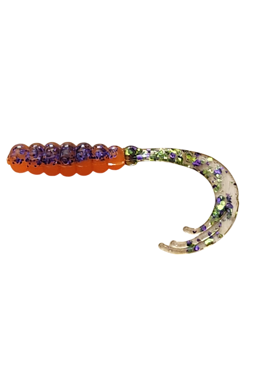 Crappie Country WOW Grub 2 inch curly tail soft plastic in tigers tail