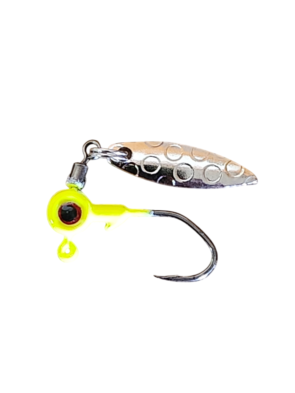 Crappie Country Big Eyed Flash jig head, chartreuse, 1/32 oz