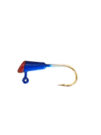 Crappie Country Drone jig head, red, blue