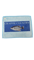 Microfiber 12 by 16 inch fishing towel, Crappie Country Logo