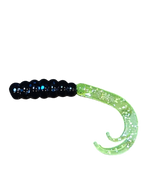 Crappie Country WOW Grub 2 inch curly tail soft plastic in midnight charlie