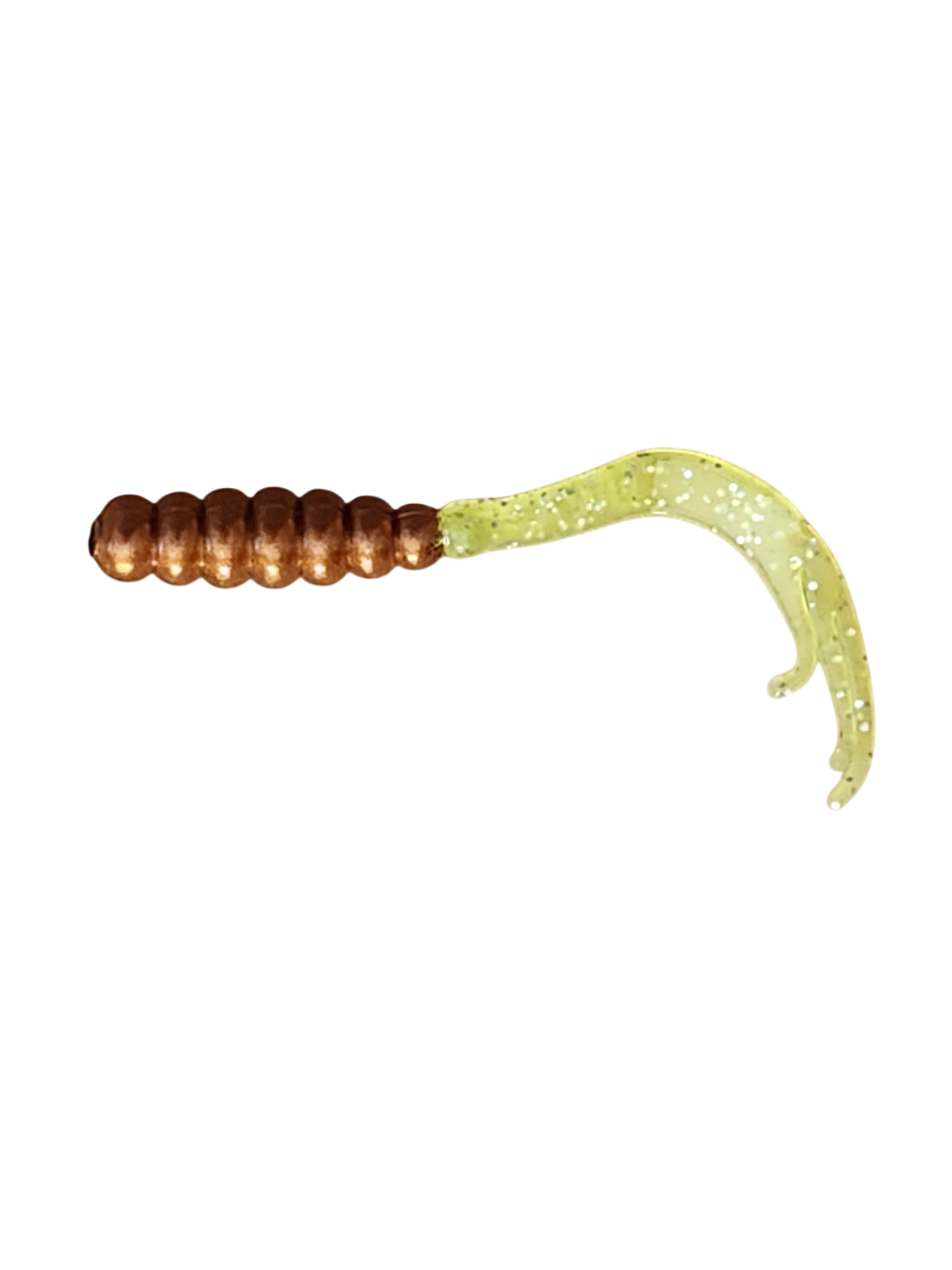 Crappie Country WOW Grub 2 inch curly tail soft plastic in copperhead