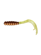 Crappie Country WOW Grub 2 inch curly tail soft plastic in copperhead