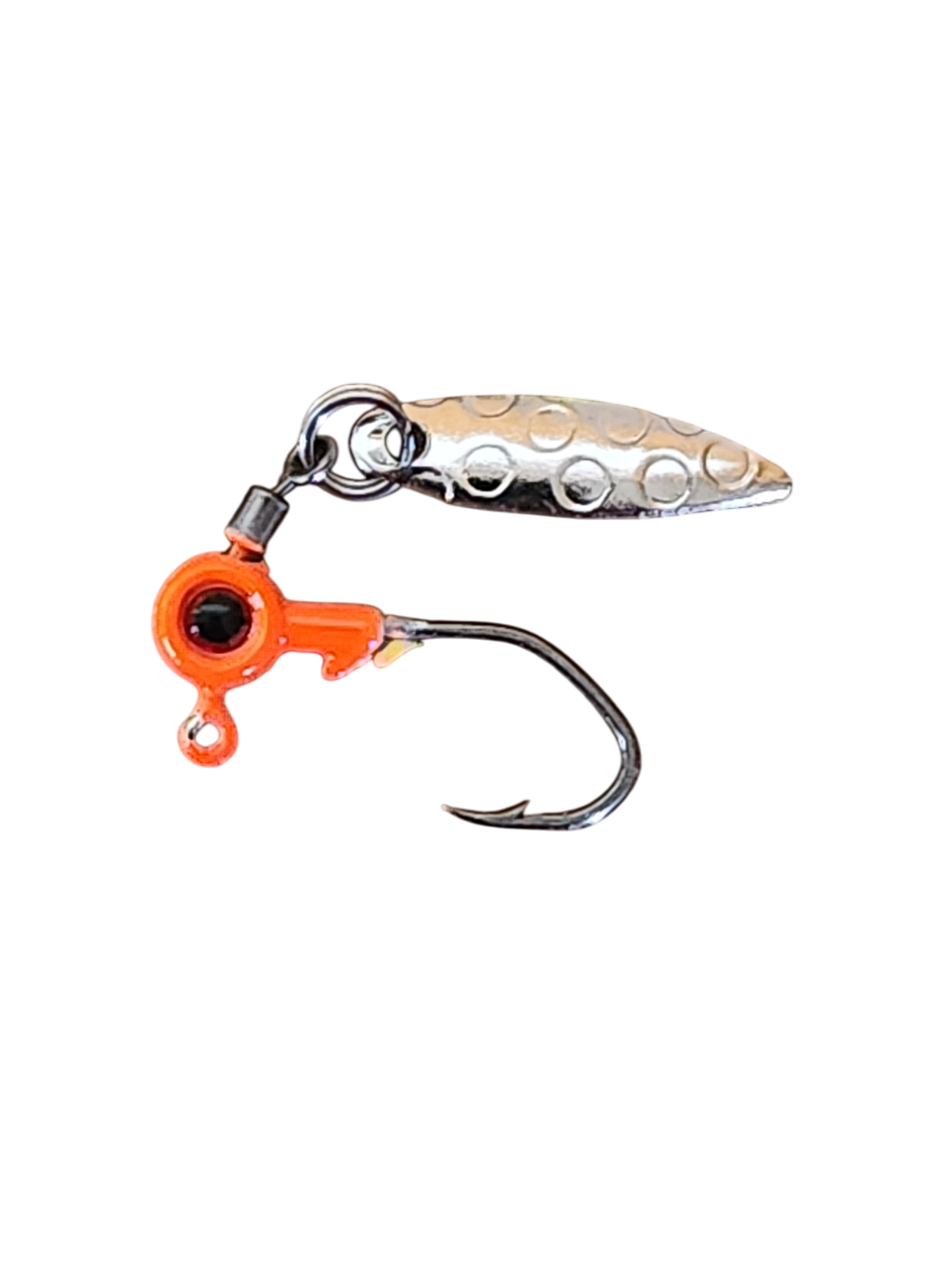 Crappie Country Big Eyed Flash jig head, orange, 1/32 oz