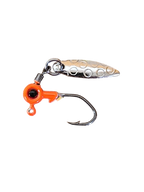 Crappie Country Big Eyed Flash jig head, orange, 1/32 oz