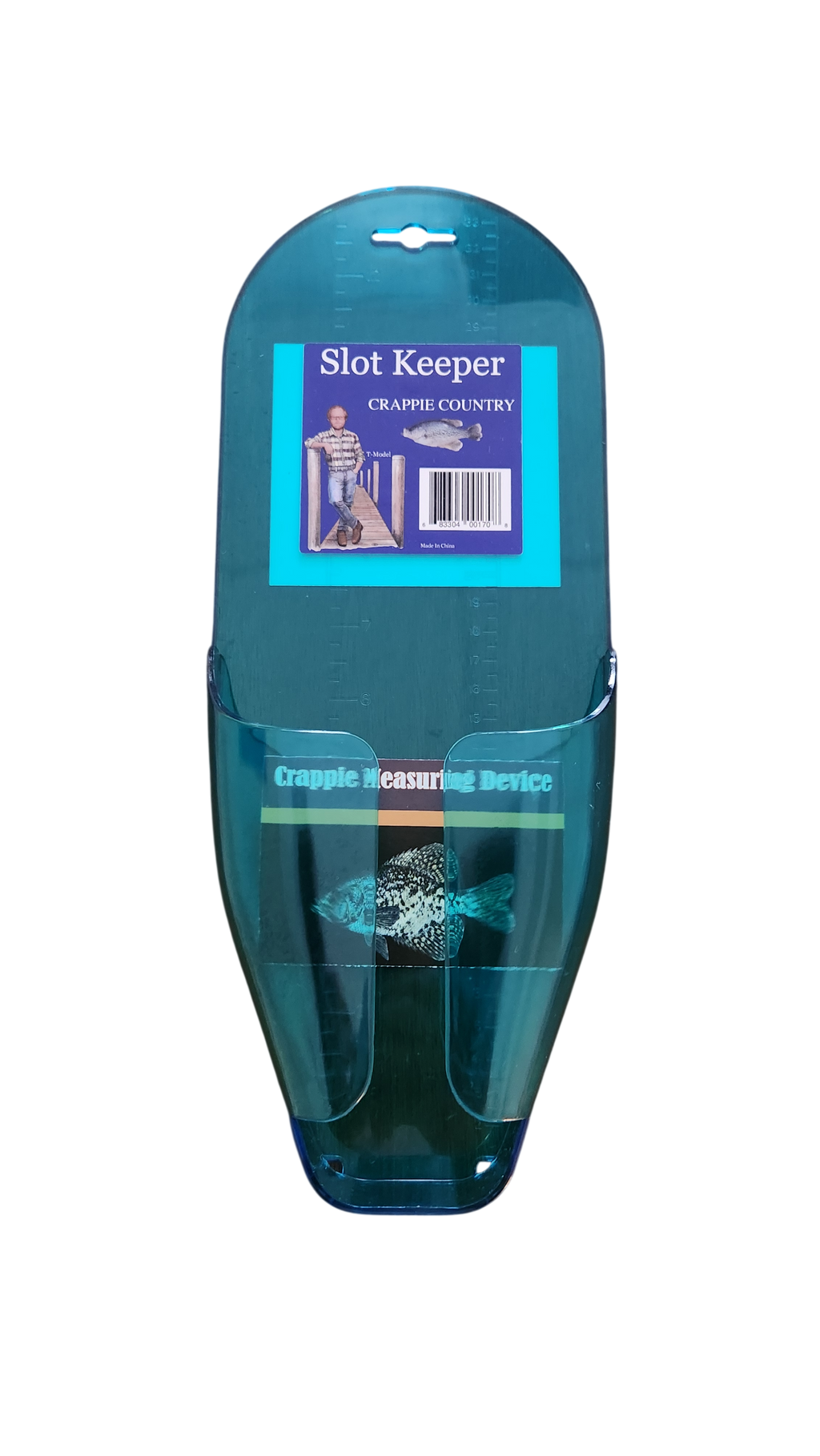Blue Slot Keeper fish measuring tool in its retail package