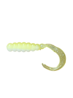 Crappie Country WOW Grub 2 inch curly tail soft plastic in lemon meringue pie